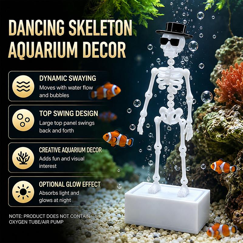 Aquarium Fish Diseases - Funny Dancing Skeleton Aquarium Bubbler 3D