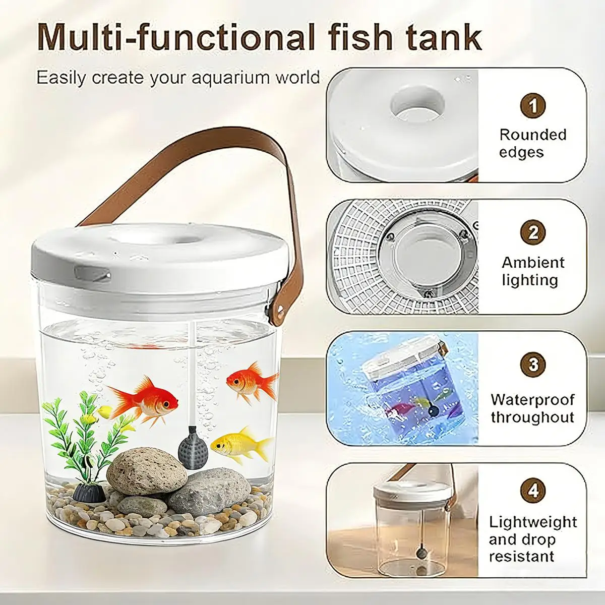 Portable Mini Aquarium Fish Ta - Fish Toy In Aquarium review and price