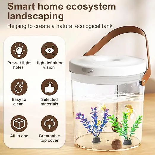 Portable Mini Aquarium Fish Ta - Fish Toy In Aquarium review and price